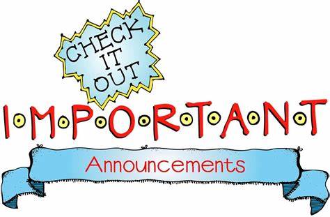 ANNOUNCEMENTS